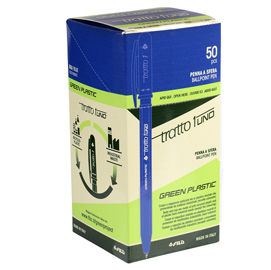 Penna sfera Tratto Uno Green - punta media 1 mm - blu - Tratto - conf. 50 pezzi