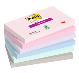 Blocco Post it® Super Sticky - 655-6SS-SOUL - 76 x 127 mm - colori Soulful - 90 fogli - Post it® - conf. 6 pezzi