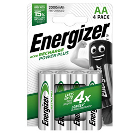 Pila AA Power Plus - ricaricabili - Energizer - blister 4 pezzi