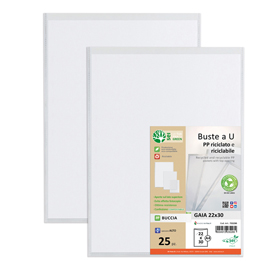 Buste a U Gaia - PP riciclato - buccia - 22 x 30 cm - Sei rota - conf. 25 pezzi