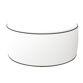 Pouf Ottoman - 23 x 53 cm - bianco - King Collection