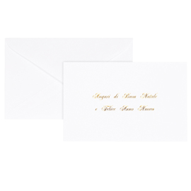 Biglietto natale con busta - 9 x 14 cm - stampa oro - bianco - Sadoch