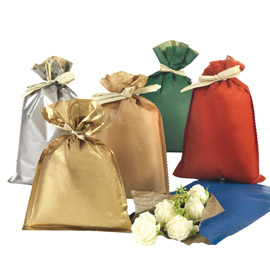 Busta regalo Natale - 35 x 50 cm - 45 gr - carta - 5 colori assortiti - PNP - conf. 25 pezzi