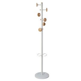 Appendiabiti a 6 ganci Music + 3 miniganci 175cm - bianco/legno - Alba