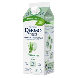 Ricarica crema di sapone mani - carton box - 900 ml - aloe - Dermomed