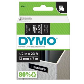 Nastro D1 450210 - 12 mm x 7 mt - bianco/nero - Dymo