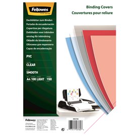 Copertine Clear - A4 - 180 micron - PVC - neutro trasparente - Fellowes - scatola 100 pezzi