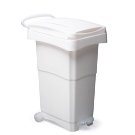 Bidone mobile a pedale - 40x65x81 cm - 80 L - PPL - bianco - Mobil Plastic