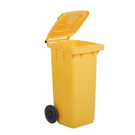 Bidone carrellato per raccolta differenziata - 240 L - giallo - MobilPlastic