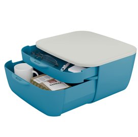 Cassettiera Cosy - 2 scomparti - blu - Leitz