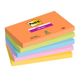 Blocco Post it® Super Sticky - 654-5SS-OAS - 76 x 127 mm - colori Boost - 90 fogli - Post it® - conf. 5 pezzi