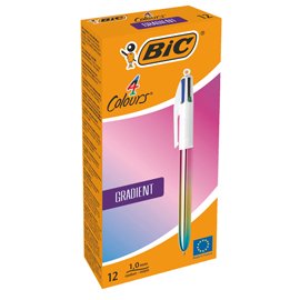 Penna sfera a scatto 4 colori Gradient - 1.0 mm - Bic - conf. 12 pezzi