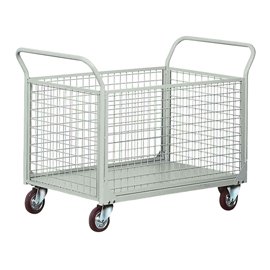 Carrello da lavoro - 4 sponde rete - laterali asportabili - 300 kg - grigio - Tecnotelai