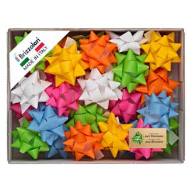 Stelle di nastro similpaper - 10 mm x diam. 5 cm - colori assortiti primavera - Brizzolari - conf. 100 pezzi