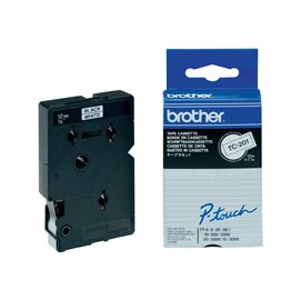 Brother - Nastro -  Bianco/Nero - TC201 - 12mm x7