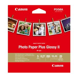 Canon - Carta fotografica Plus Glossy II PP-201 - 5 x 5 " - 20 Fogli - 2311B060