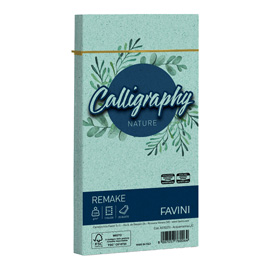 Busta Calligraphy Remake -  110 x 220 mm - 120 gr - acquamarina - Favini - conf. 25 pezzi