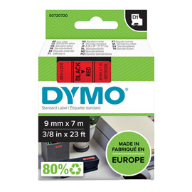 Nastro D1 409170 - 9 mm x 7 mt - nero/rosso - Dymo