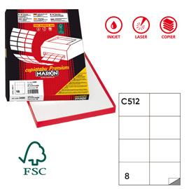 Etichette adesive C/512 - in carta - permanenti - 105 x 74