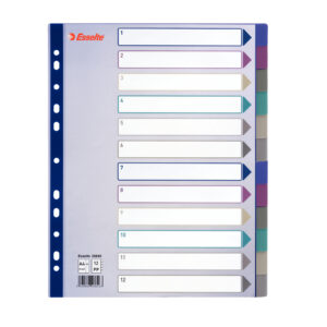 Separatore - 12 tasti - PP traslucido - A4 maxi - 24