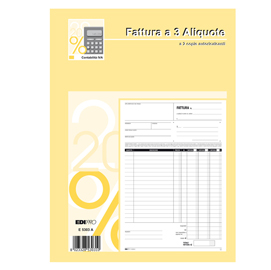 Blocco fatture 3 aliquota Iva - 50 fogli 2 copie autoricalcanti - 29