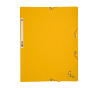 Cartellina con elastico - cartoncino lustrè - 3 lembi - 400 gr - 24x32 cm - giallo - Exacompta