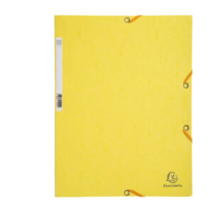 Cartellina con elastico - cartoncino lustrè - 3 lembi - 400 gr - 24x32 cm - giallo limone - Exacompta