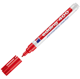 Marcatore permanente Edding 400 - punta tonda - tratto 1mm - rosso - Edding