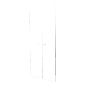 Coppia ante per libreria modulare - alta - 76 cm - melaminico - con serratura - bianco - Artexport