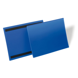 Buste identificative magnetiche - 150 x 67 mm - blu - Durable - conf. 50 pezzi