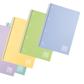 Quaderno spiralato Pastel One Color - A5+ - perforato - 1 rigo - 80 fogli - 80 gr -  copertina PPL - Blasetti