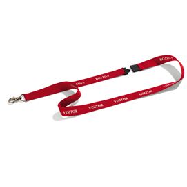 Cordoncini portabadge stampa visitor - rosso - 44 cm - Durable - conf. 10 pezzi