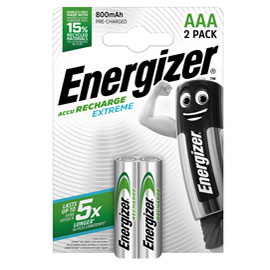 Pila AAA Extreme - ricaricabili - Energizer - blister 2 pezzi