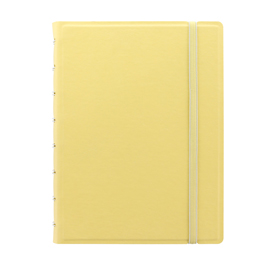 Notebook - con elastico - copertina similpelle - A5 - 56 pagine - a righe - giallo limone - Filofax