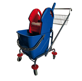 Carrello per pulizie Grouse26 - 25 L - 41 x 58 x 93 cm - blu/rosso - Taxon