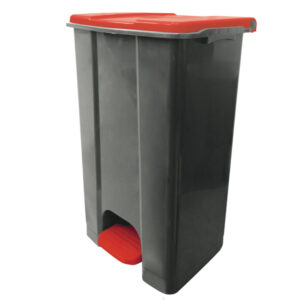 Contenitore mobile Ecoconti - a pedale - 80 L - plastica riciclata - grigio/rosso - Medial International