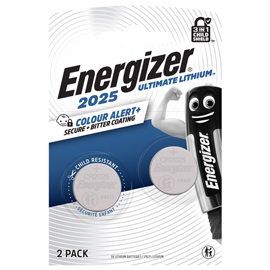 Pila CR2025 Ultimate Lithium - 3 V - Energizer - blister 2 pezzi