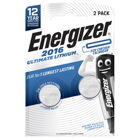 Pila CR2016 Ultimate Lithium - 3 V - Energizer - blister 2 pezzi