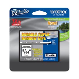 Brother - Nastro non laminato - Nero/Bianco - TZEN201 - 3