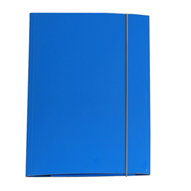 Cartellina con elastico - cartone plastificato - 3 lembi - 25x34 cm - azzurro - Queen Starline