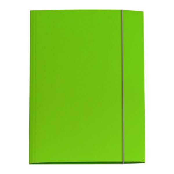 Cartellina con elastico - cartone plastificato - 3 lembi - 25x34 cm - verde prato - Queen Starline