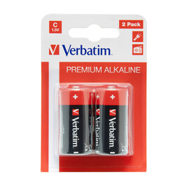 Verbatim - Scatola 2 Pile alkaline mezza torcia C - 49922