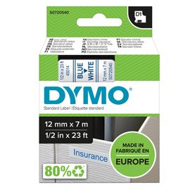 Nastro D1 450140 - 12 mm x 7 mt - blu/bianco - Dymo