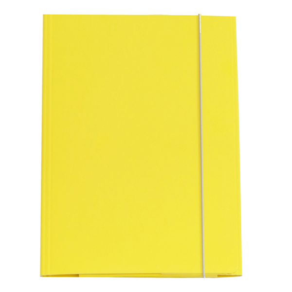 Cartellina con elastico - cartone plastificato - 3 lembi - 25x34 cm - giallo - Cartotecnica del Garda