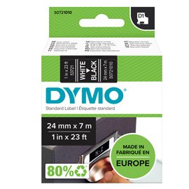 Nastro D1 537210 - 24 mm x 7 mt - bianco/nero - Dymo