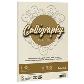 Carta Calligraphy Lino - A4 - 200 gr - avorio 02 - Favini - conf. 50 fogli