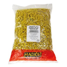 Elastici - diametro 12 cm - 1 kg - gomma - giallo - Markin