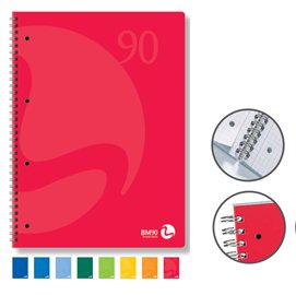 Quaderno Colors - A5 - quadretto 5mm - 60 fogli - 90gr - 4 fori microperforato - spiralato - BM