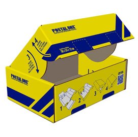 Scatola spedizioni Postal Box® - M - 34 x 24 x 12 cm - giallo/blu - Blasetti