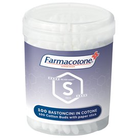 Bastoncini cotonati Silver Asset - in barattolo - Farmacotone - conf. 100 pezzi